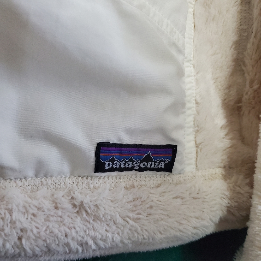 Patagonia Reversible Fleece Zip Up Jacket Ivory Md - Picture 6 of 13